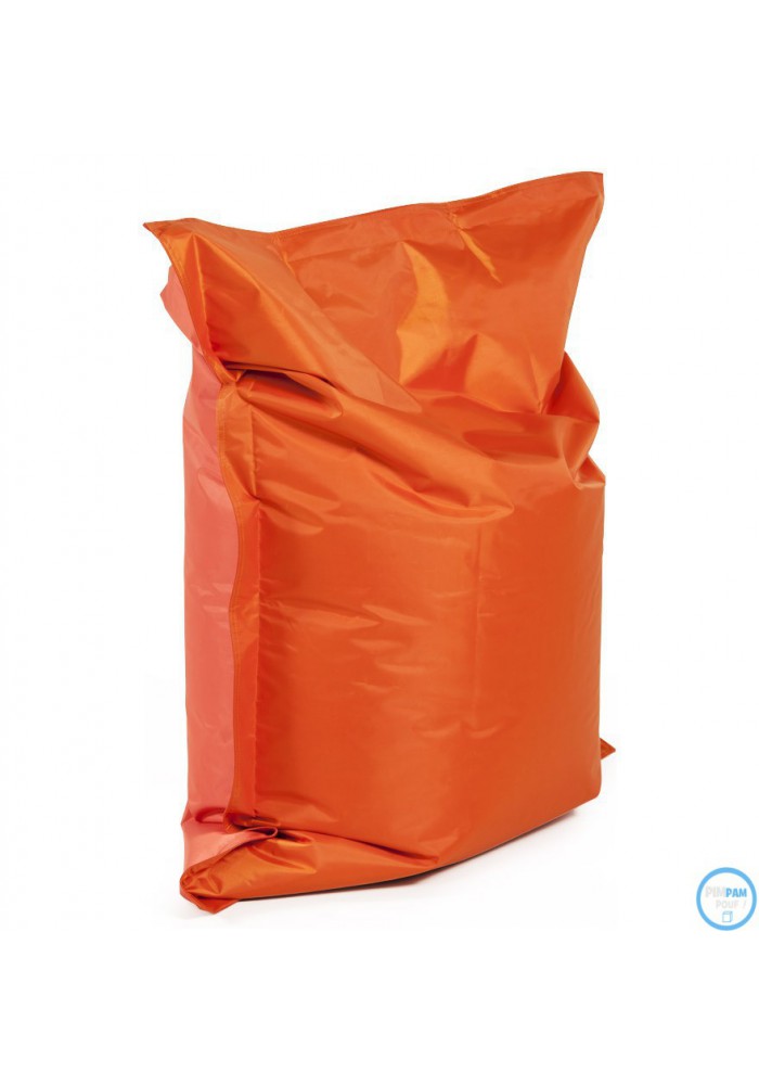 pouf poire à billes orange à petit prix. coloris tissu pour